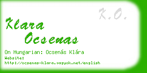 klara ocsenas business card